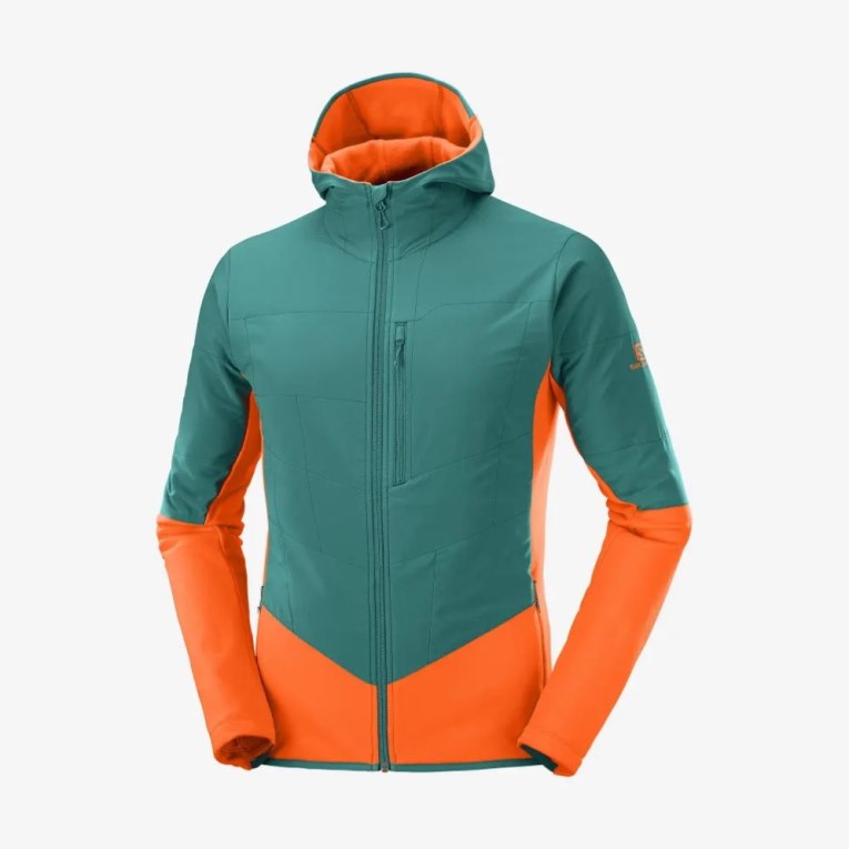 Chaquetas Salomon Outline Warm Híbrido Hombre Turquesa Naranjas | MX HTAJ562